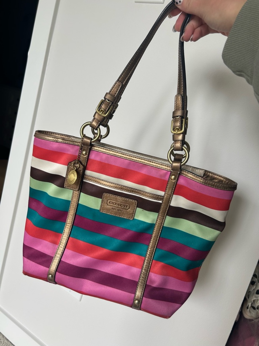 Coach Legacy Striped Tote